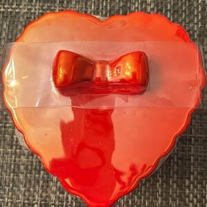 Valentine's Day Red Beautiful Ceramic Vessel With Lid. Brand New.